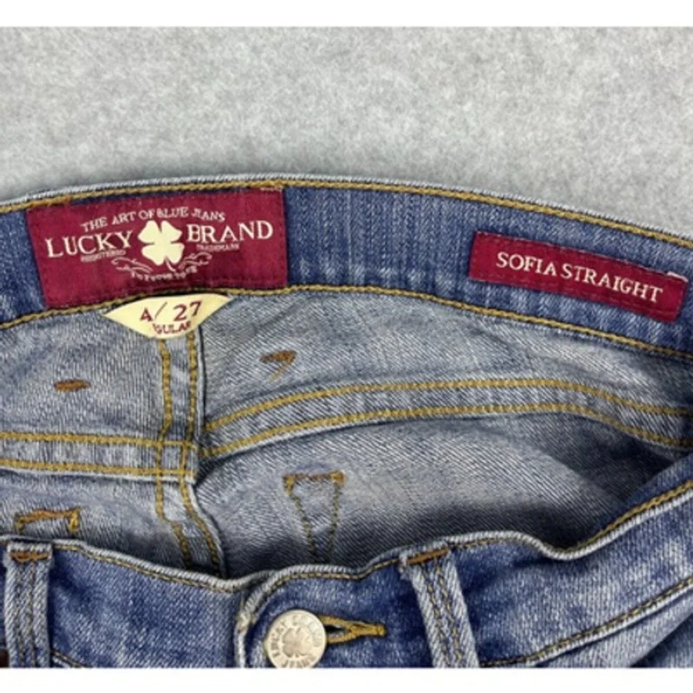 Lucky Brand Jeans Women's‎ Size 4 Sofia Straight Distressed Mid Rise